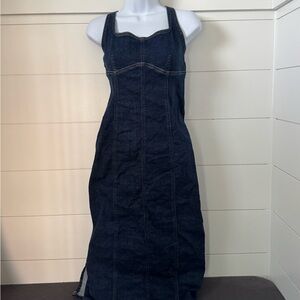 Wild Fable Dark Blue Denim Overall Dress, Women’s M